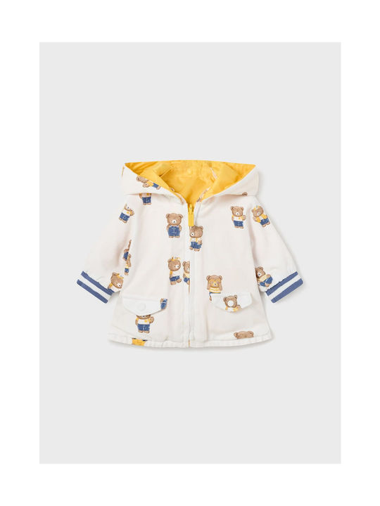 Mayoral Kids Casual Jacket short Windproof Double Sided Hooded Yellow