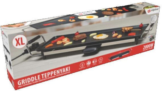 Alpina Appliances Teppanyaki Grilling Plate with Adjustable Thermostat 2000W 70x23cm.