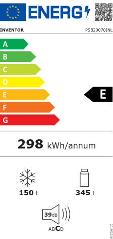 Inventor Ψυγειοκαταψύκτης 495lt Total NoFrost Υ200xΠ70.4xΒ69.4εκ. Inox PSB20070INL