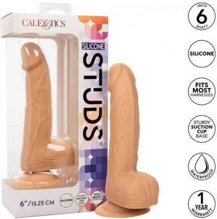 Calexotics Studs Glass Dildo with Balls and Suction Cup Flesh 15cm