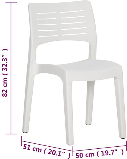 Outdoor Chair Polypropylene White 2pcs 50x51x82cm