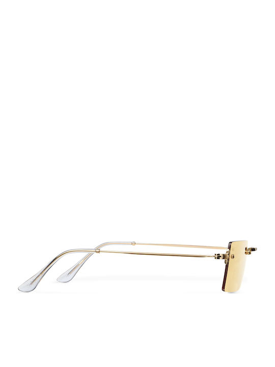 Meller Rufaro Unisex Sonnenbrille mit Gold Metall Gestell und Gelb Linse RU-GOLDYELLOW
