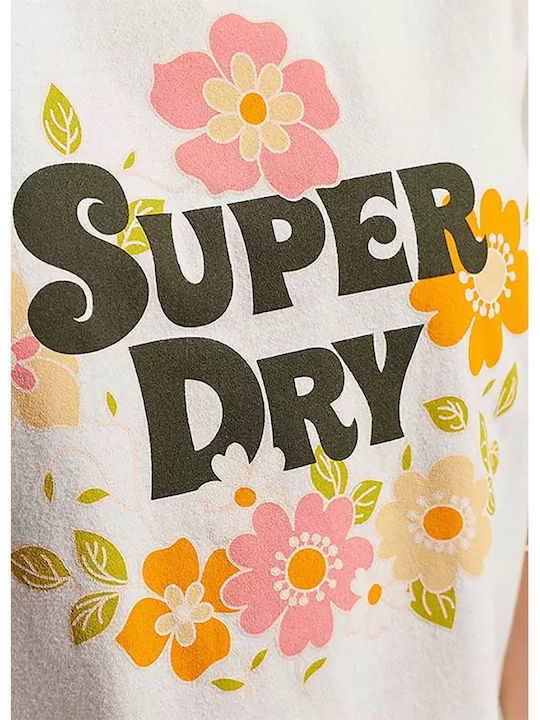 Superdry Damen Sportlich T-shirt Weiß