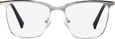 Hawkers Abymes Metallic Blue Light Blocking Glasses Silver