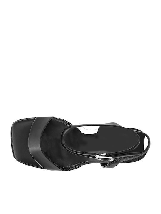 Silla Δερμάτινα Πέδιλα Μαύρα
