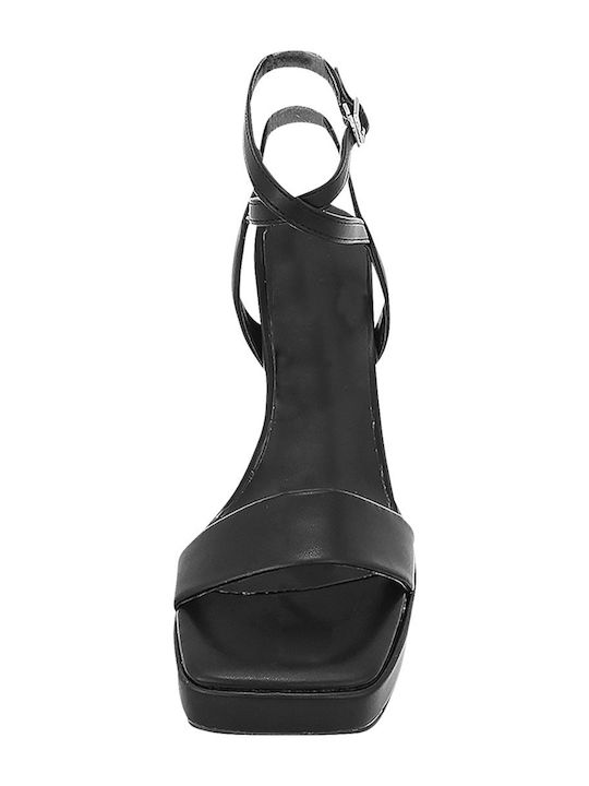 Silla Δερμάτινα Πέδιλα Μαύρα