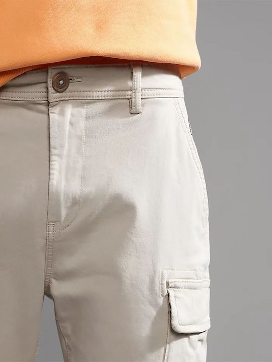 Yasuni Men's Cargo Elastic Trousers Regular Fit Cream NP0A4H1G-N90