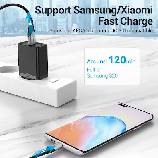 Vention Charger Without Cable with USB-A Port 18W Quick Charge 3.0 Blacks (FABB0-EU)