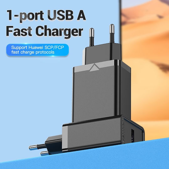 Vention Charger Without Cable with USB-A Port 22.5W Quick Charge 3.0 Blacks (FACB0-EU)