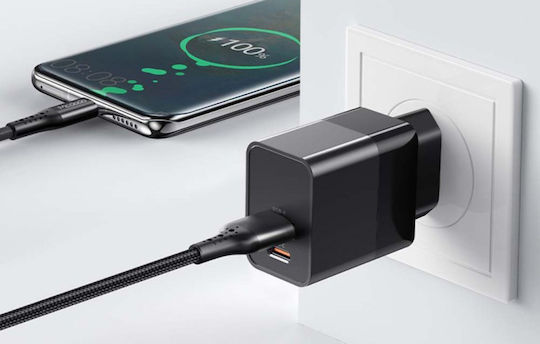 Mcdodo Incarcător Cu Port USB-A Și Port USB-C Și Cablu USB-C - Lightning 20W Negru (CH-1952)