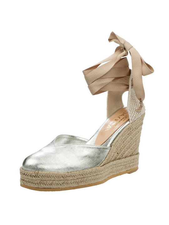 Sante Damenplattformen im Espadrilles-Stil Silber