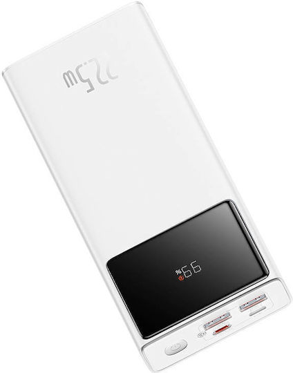 Baseus Star-Lord Power Bank 20000mAh 22.5W с 2 USB-A порта и USB-C порт Бял