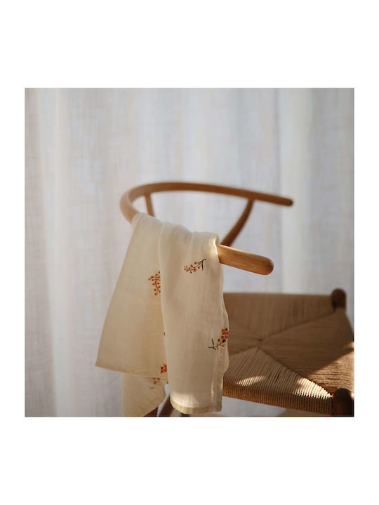 Mushie Muslin Swaddle Wraps Ecru 58.42x59.69cm. 3pcs