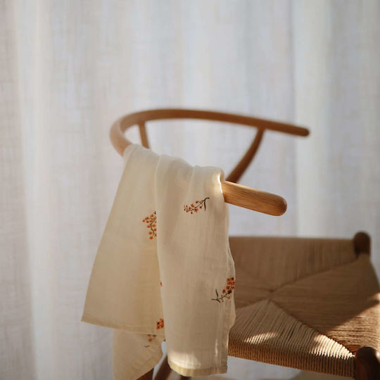 Mushie Muslin Swaddle Wraps Ecru 58.42x59.69cm. 3pcs