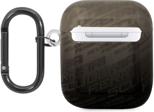 Ferrari Gradient Hülle Silikon mit Haken in Schwarz Farbe für Apple AirPods 1 / AirPods 2
