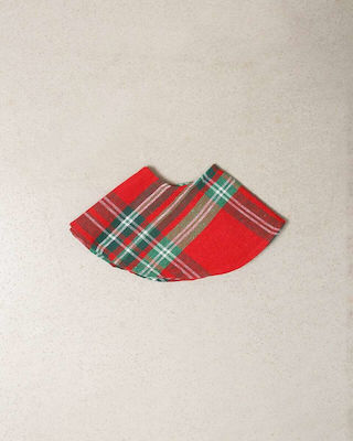 Pennie Scotch Weihnachtsbaumrock Stoff Rot Ψάθινη Φ45εκ.