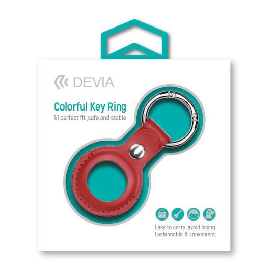 Devia Key Ring Θήκη Μπρελόκ Σιλικόνης για AirTag σε Κόκκινο χρώμα