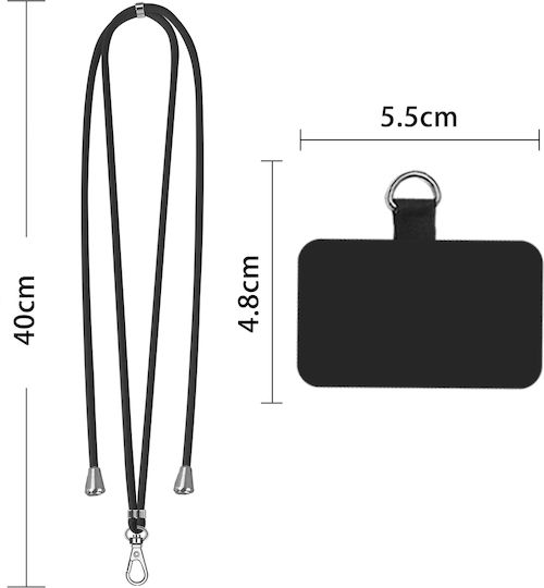 Sonique Lanyard Neck Strap for Mobile Phones Rainbow Black