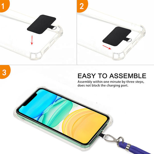 Sonique Lanyard Neck Strap for Mobile Phones Rainbow Blue