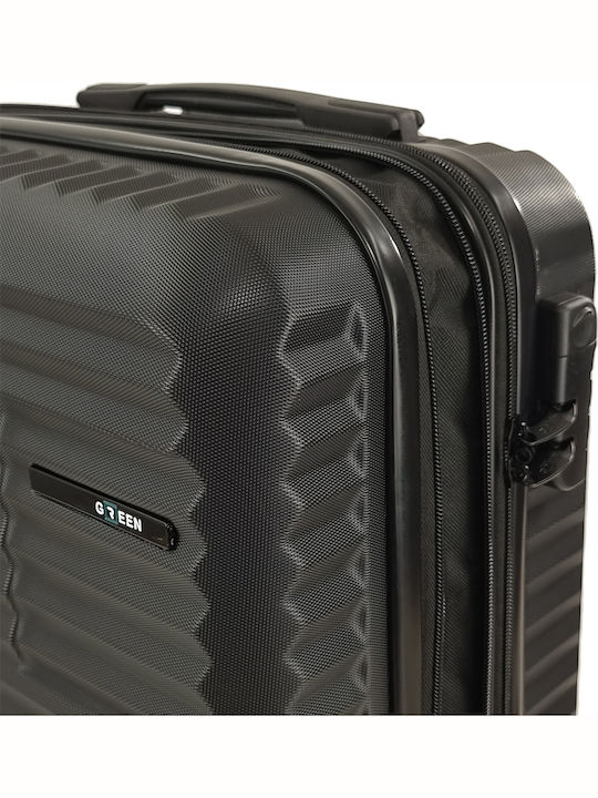 Rain Cabin Hard Black Suitcase with 4 Wheels Height 55cm