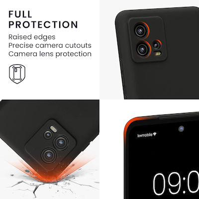 KWmobile Umschlag Rückseite Silikon Black Matte (Moto G72) 60342.47