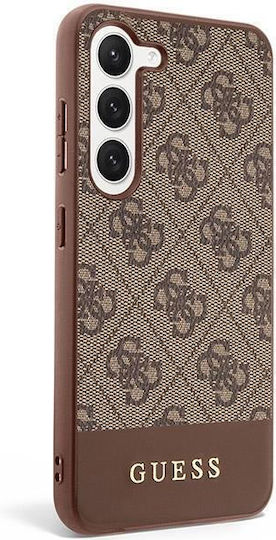 Guess 4G Bottom Sprite Задна корица Пластмаса / Текстил Кафяв (Galaxy S23+)