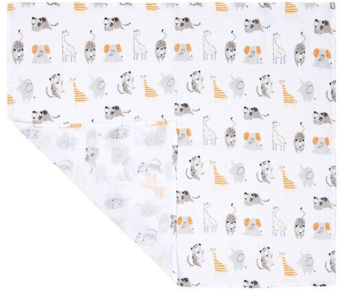 Jukki Giraffe & Others Pânză de Înfășat din Muselină Multicolor 70x80εκ.