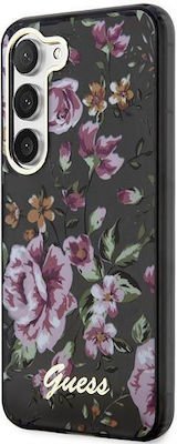 Guess Flower Collection Plastic Back Cover Black (Galaxy S23+)