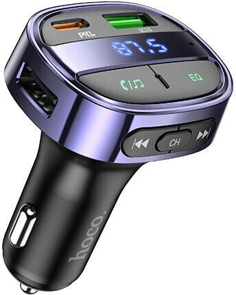 Hoco FM Transmitter Αυτοκινήτου E70 με Bluetooth / USB Μπλε