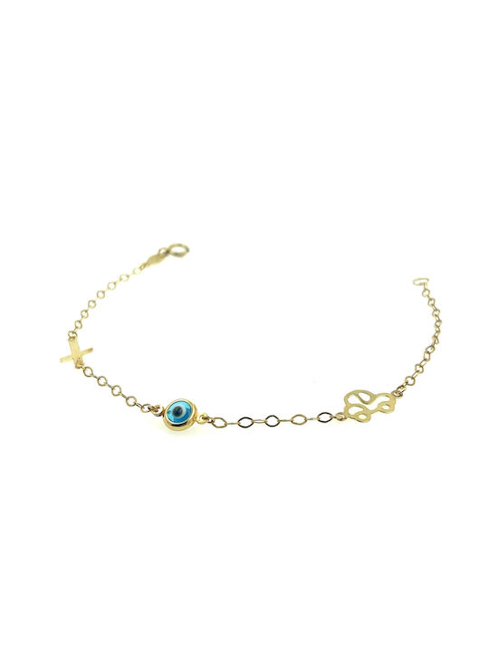 Children's Bracelet with Eye Made of Gold 9K