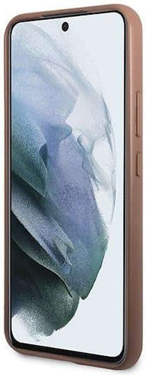 Guess 4G Metal Logo Umschlag Rückseite Kunststoff Braun (Galaxy S23)