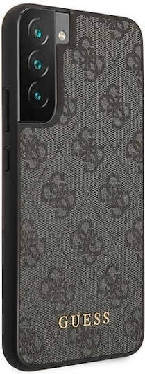 Guess 4G Metal Logo Back Cover Synthetic Leather / Plastic Gray (Galaxy S23)