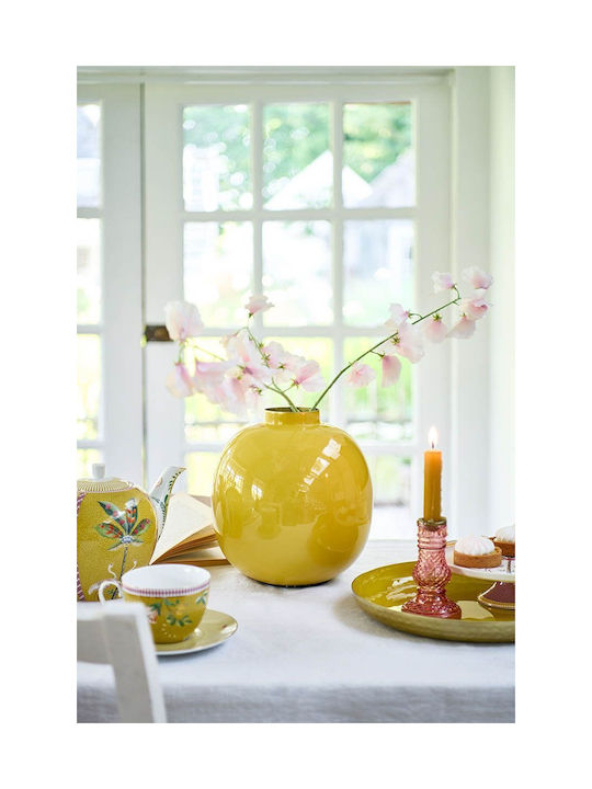 PiP Studio Διακοσμητικό Βάζο Μεταλλικό Majorelle Κίτρινο Y23cm