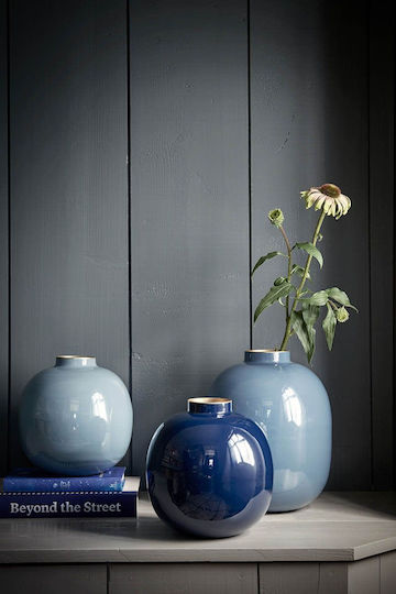 PiP Studio Διακοσμητικό Βάζο Metallisch Blau 23cm 1Stück