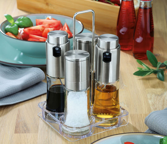 Cilio Oil & Vinegar Set with Salt & Pepper made of Stainless Steel with Flow 800ml