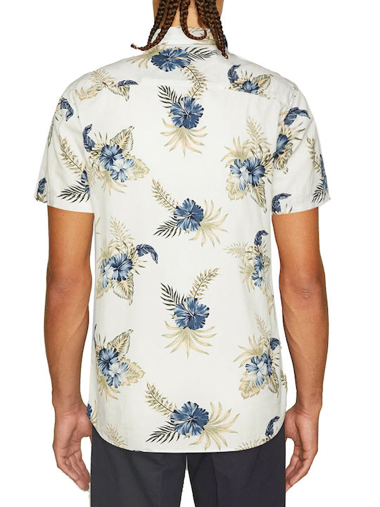 Jack & Jones Men's Shirt Short Sleeve Floral White