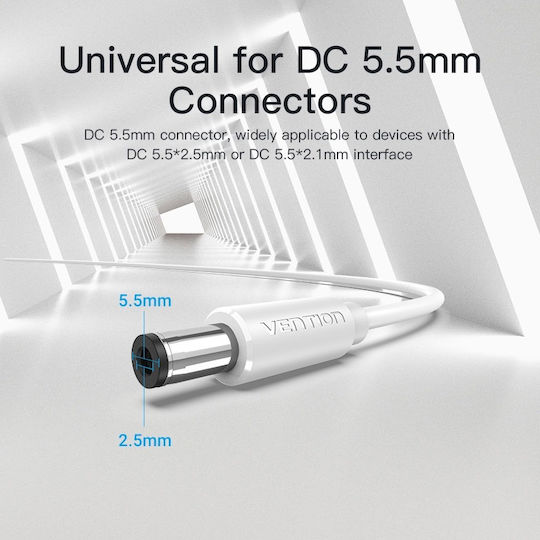 Vention USB 2.0 Cablu USB-A - DC Alb 0.5m CEYWD