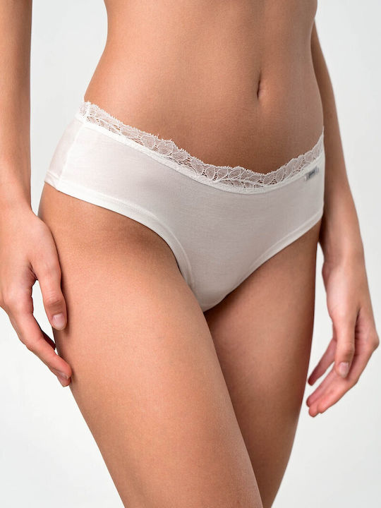 Femeie Slip cu Dantelă Ecru