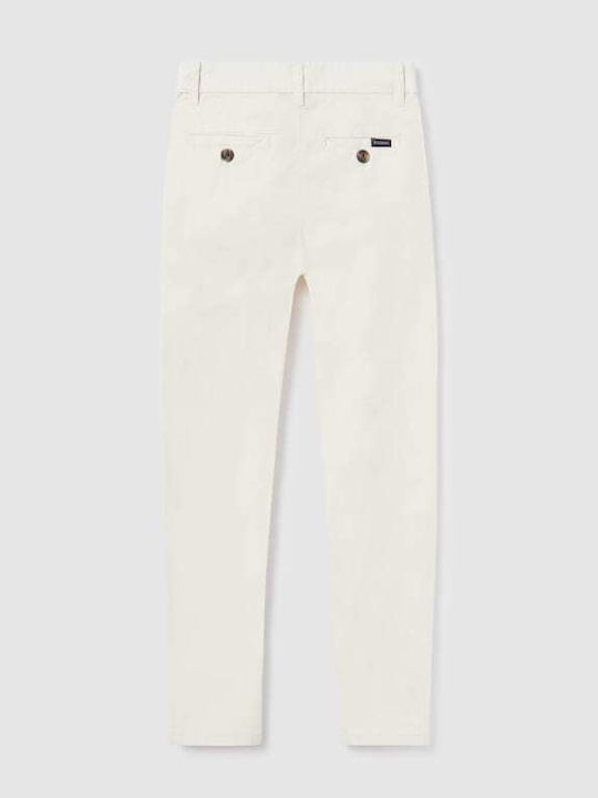 Kids' Chino Fabric Pants White