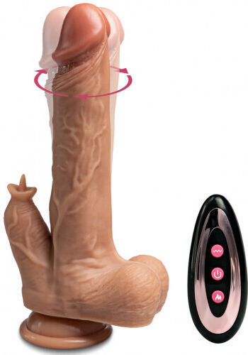 CyprusLoveShop Latino Dino Δονητής Rabbit με Απομακρυσμένο Έλεγχο 22.5cm Flesh