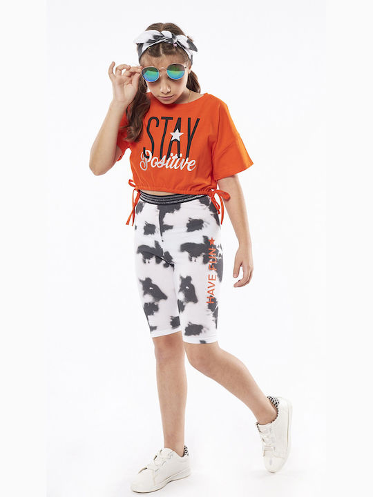 Εβίτα Kids Set with Leggings Summer 2pcs Orange