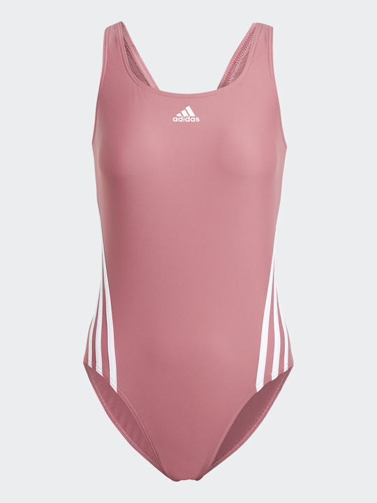 3-Stripes Αθλητικό Ολόσωμο Μαγιό Pink Strata / White