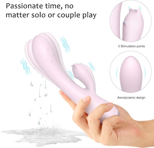 La Lolita Amsterdam Fanny Rabbit Vibrator Iepurele G-Spot 20.6cm Roz