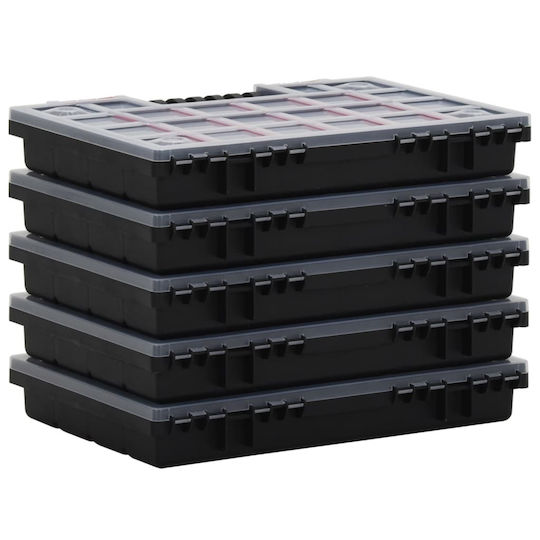vidaXL Werkzeugkoffer-Organisator mit einstellbaren Fächern Transparente 34.5x25x5cm