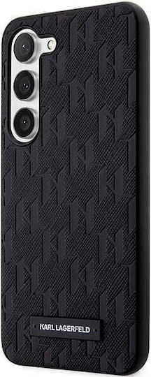 Karl Lagerfeld Saffiano Mono Metal Logo Back Cover Synthetic Leather / Plastic Black (Galaxy S23)
