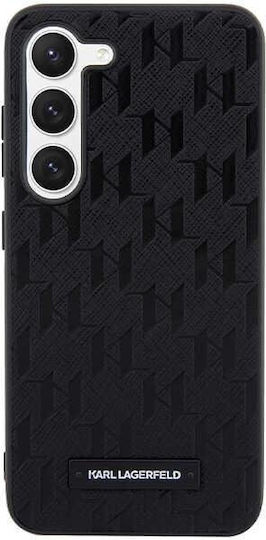 Karl Lagerfeld Saffiano Mono Metal Logo Back Cover Synthetic Leather / Plastic Black (Galaxy S23)