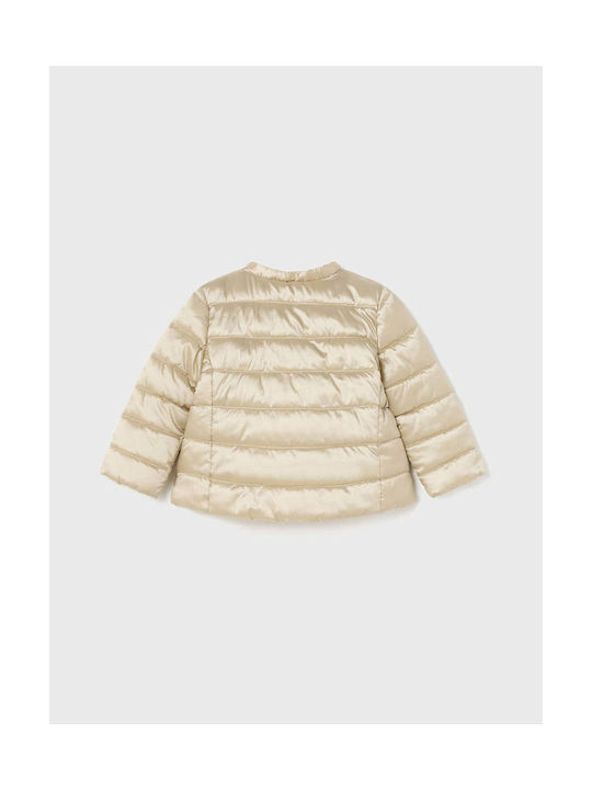 Mayoral Kids Quilted Jacket short Beige