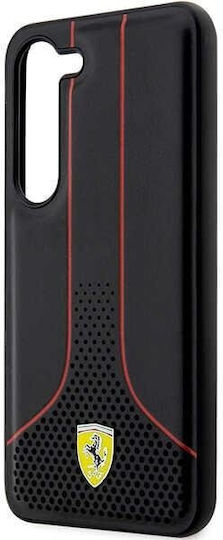 Ferrari Perforated Back Cover Πλαστικό / Σιλικόνης Μαύρο (Galaxy S23)