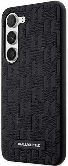 Karl Lagerfeld Saffiano Mono Metal Logo Umschlag Rückseite Synthetisches Leder / Kunststoff Schwarz (Galaxy S23+)