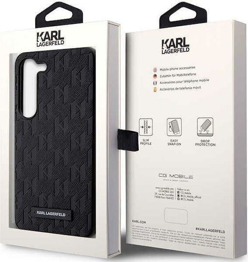 Karl Lagerfeld Saffiano Mono Metal Logo Umschlag Rückseite Synthetisches Leder / Kunststoff Schwarz (Galaxy S23+)